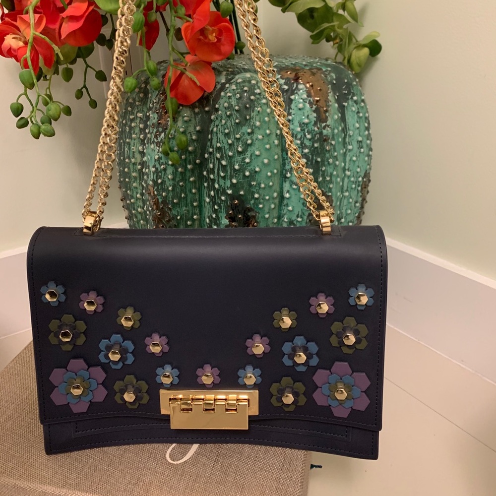 Zac Posen blue floral bag, new